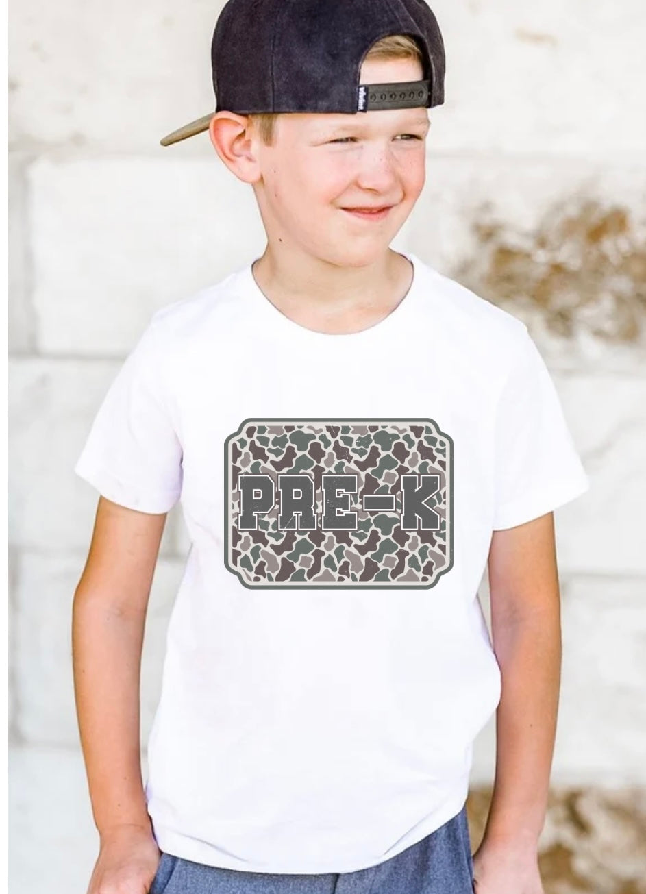 School Camo Plate Grade Tees