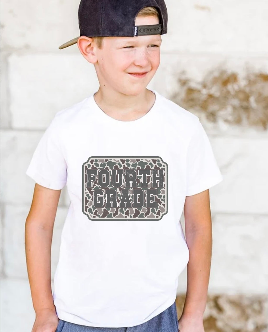 School Camo Plate Grade Tees