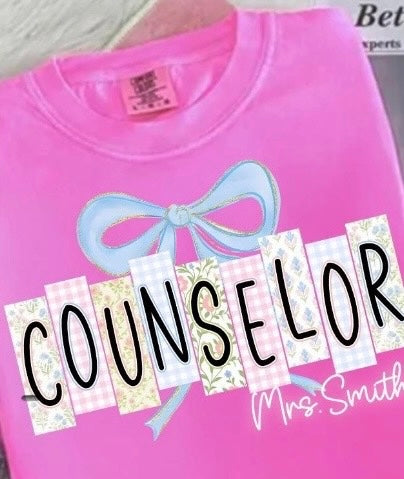 School Office Job Bow Popup Tee