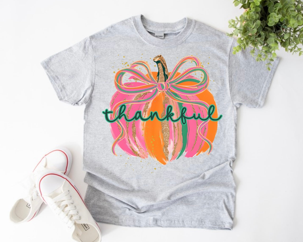 Thankful watercolor pumpkin tshirt