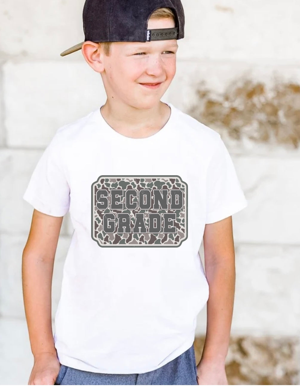 School Camo Plate Grade Tees