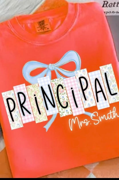 School Office Job Bow Popup Tee