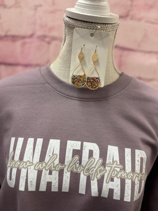 Unafraid Gildan Heather Maroon sweatshirt