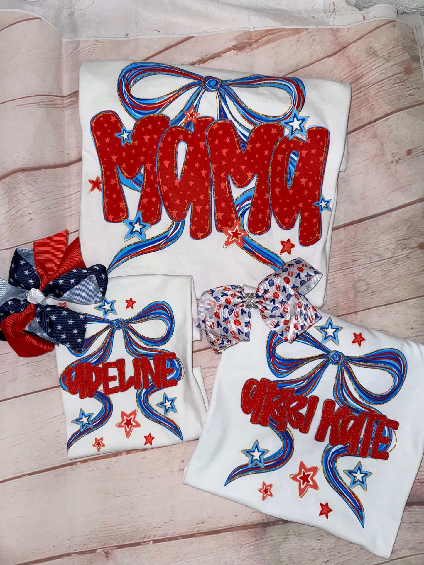 Custom patriotic bow tshirt