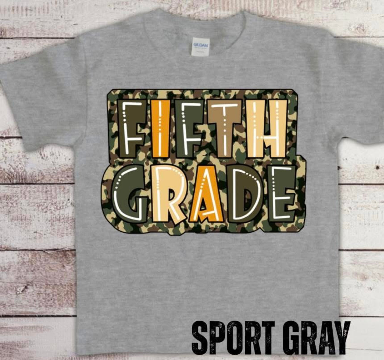Fifth Grade Camo Tee