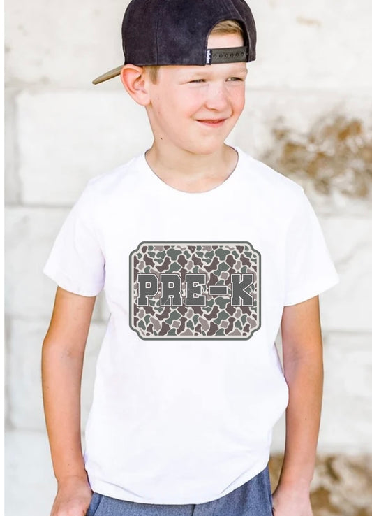 School Camo Plate Grade Tees