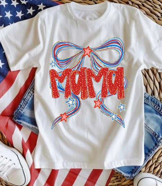 Mama with bow tshirt