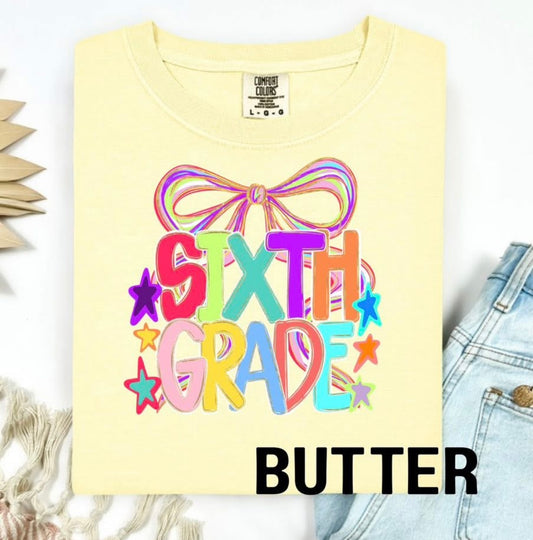 Sixth Grade Bow Tee