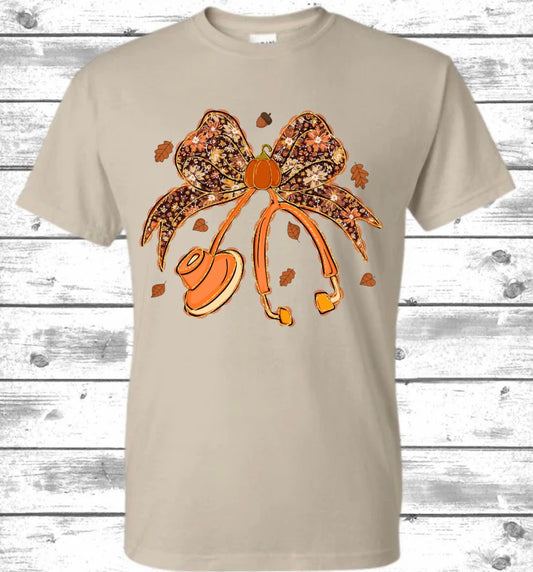 Fall Nurse Stethoscope Tee