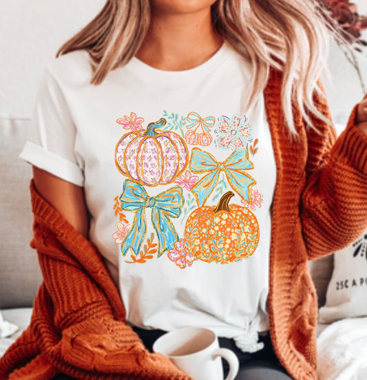 Pumpkins with bows  tshirt