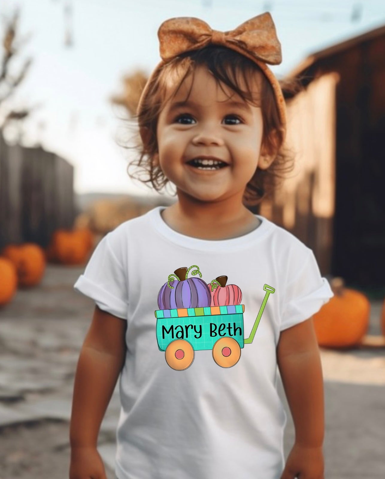 Pumpkin wagon girl tshirt