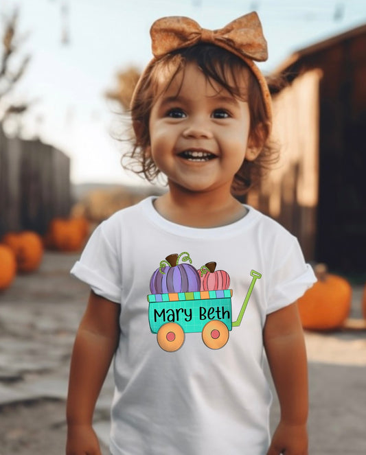Pumpkin wagon girl tshirt