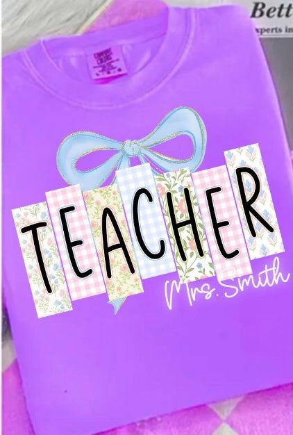 School Office Job Bow Popup Tee
