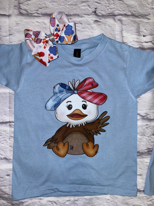 Patriotic eagle girl tshirt
