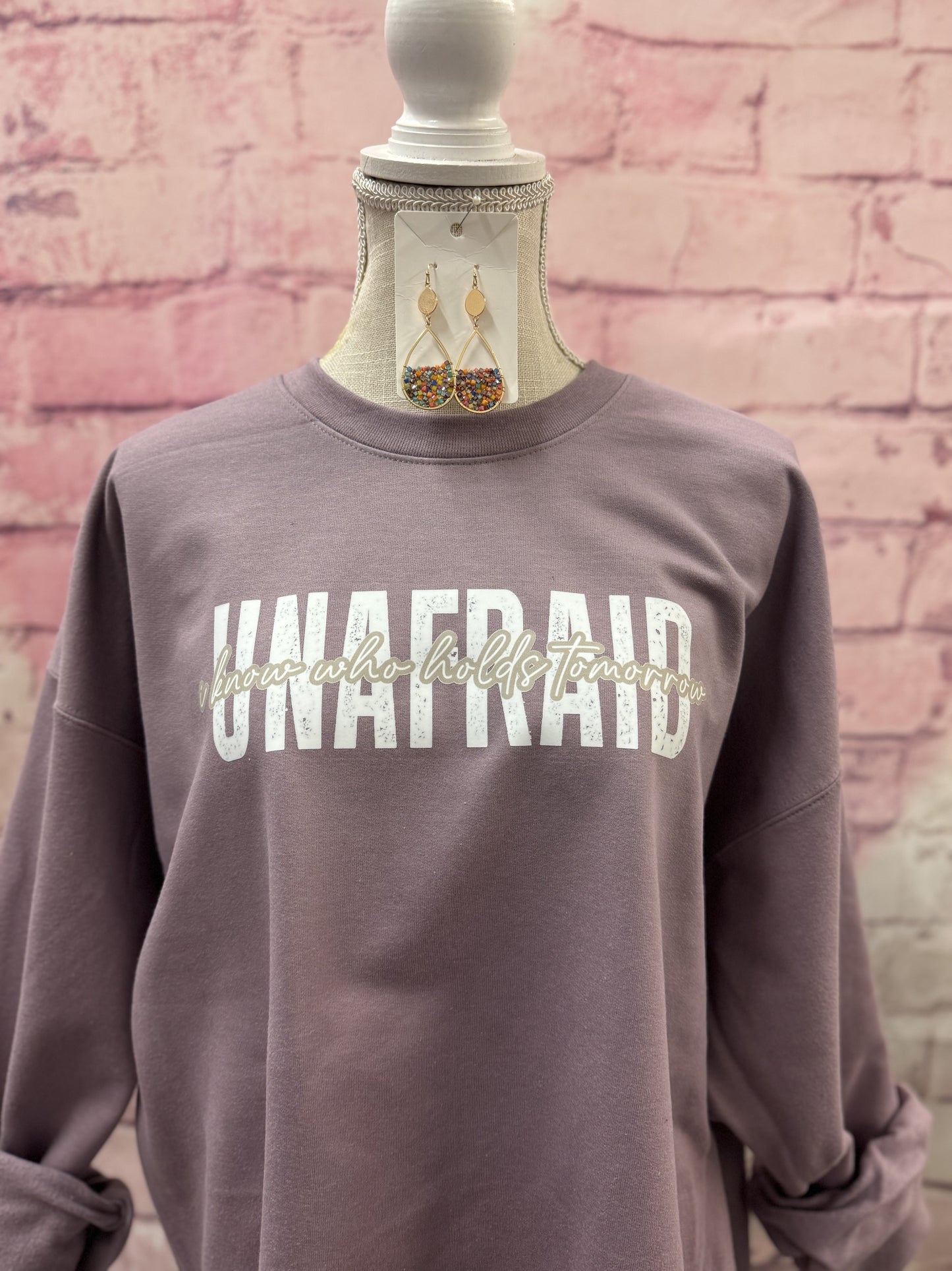 Unafraid Gildan Heather Maroon sweatshirt