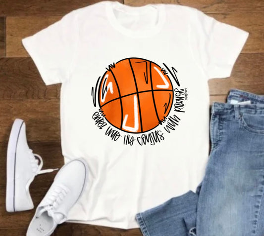 Basketball enter his courts white tshirt