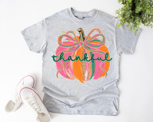 Thankful watercolor pumpkin tshirt